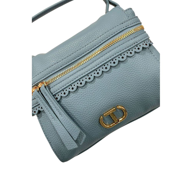 Blue pu women handbag-null