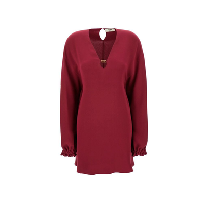 Purple silk casual dress, Purple, medium