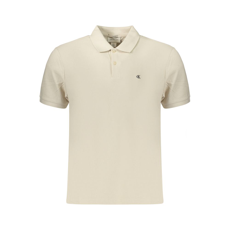 Beige cotton mens polo shirt-null