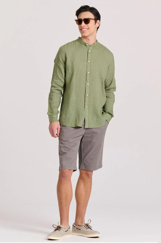 Funkybuddha shirt linen mandarin-null