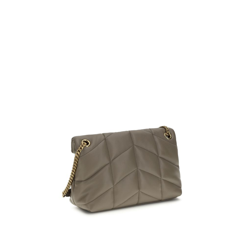 Gray lamb leather shoulder bag-null