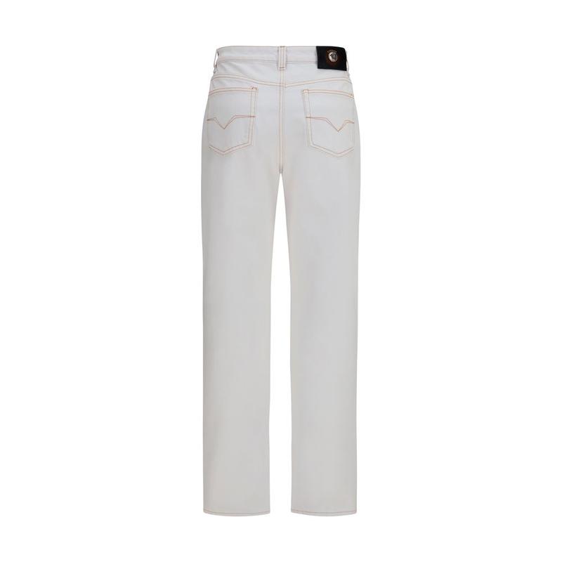 White cotton high-waisted jean-null