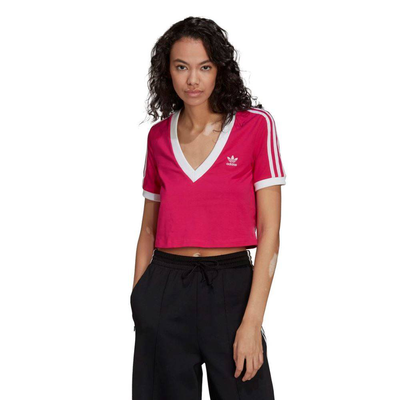 Adidas cropped tee, Magenta, medium