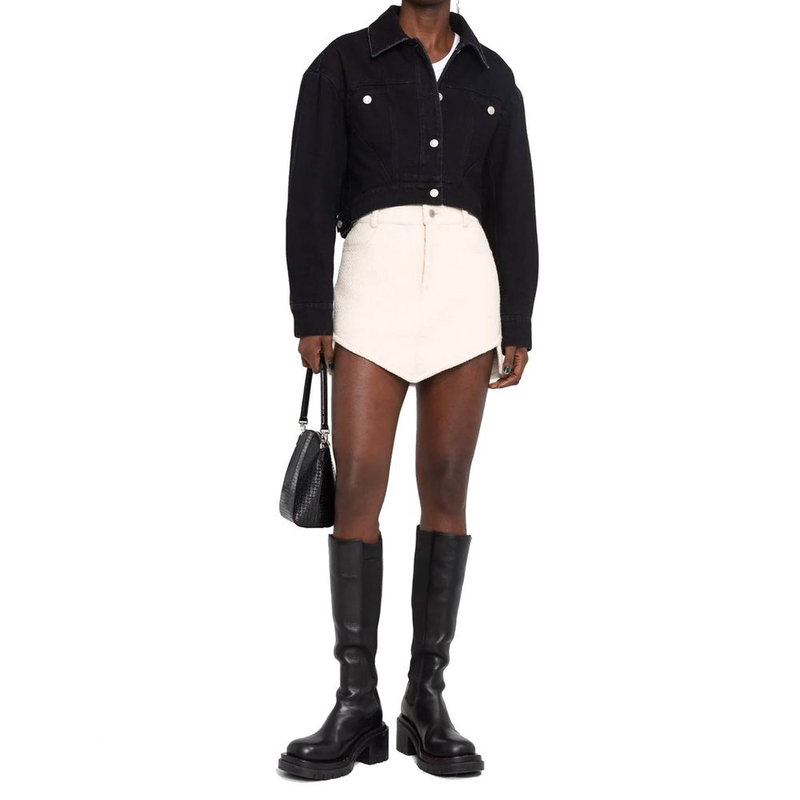 Black cotton denim jacket-null