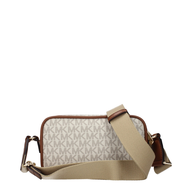 Beige fabric crossbody bag-null