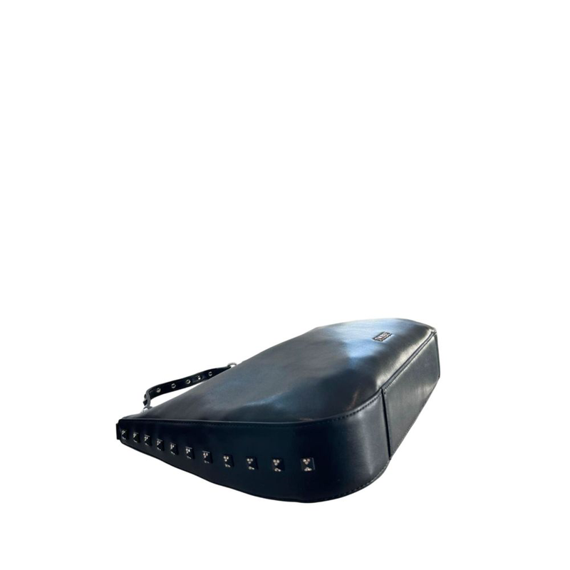 Black pu women shoulder bag-null