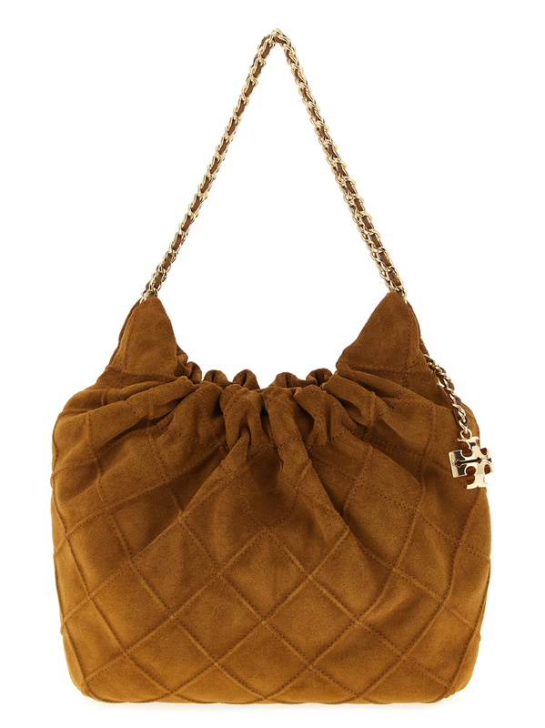 Brown bovine leather handbag-null
