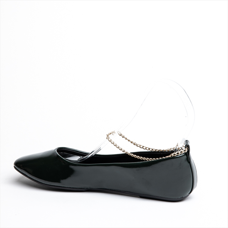 Miss belgini flat ballet pumps with ankle chain-null