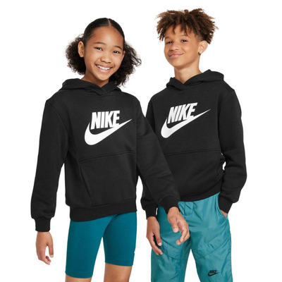 Nike sportswear kids club fleece hoodie, Black / White, medium