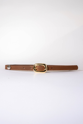 Hilda brown leather belt, Brown, medium