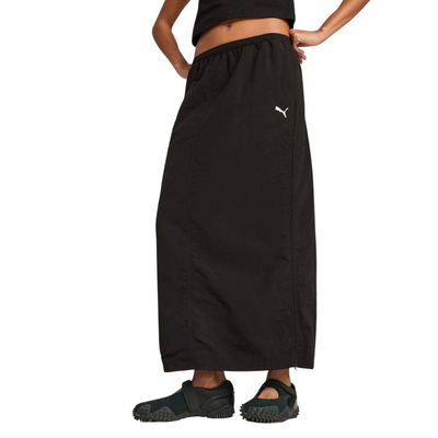 Wardrobe essentials woven maxi skirt, Black, medium