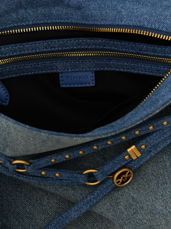 Blue cotton shoulder bag-null