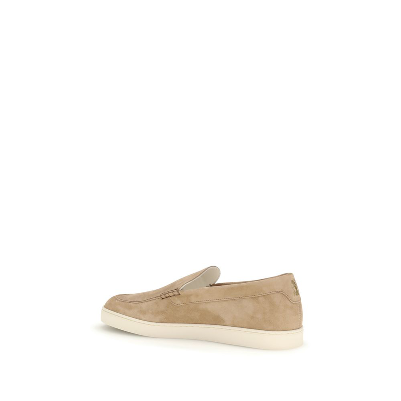 Beige calf leather bos taurus slip-on loafers-null