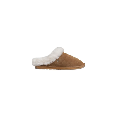 Brown suede leather slippers, Brown, medium