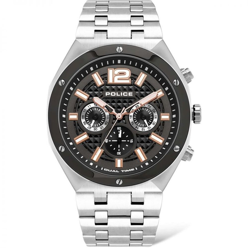 Gray stainless steel dress watch-null