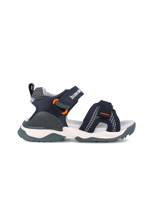 Biomecanics  velcro strap boys sandals with orange details, Navy, medium