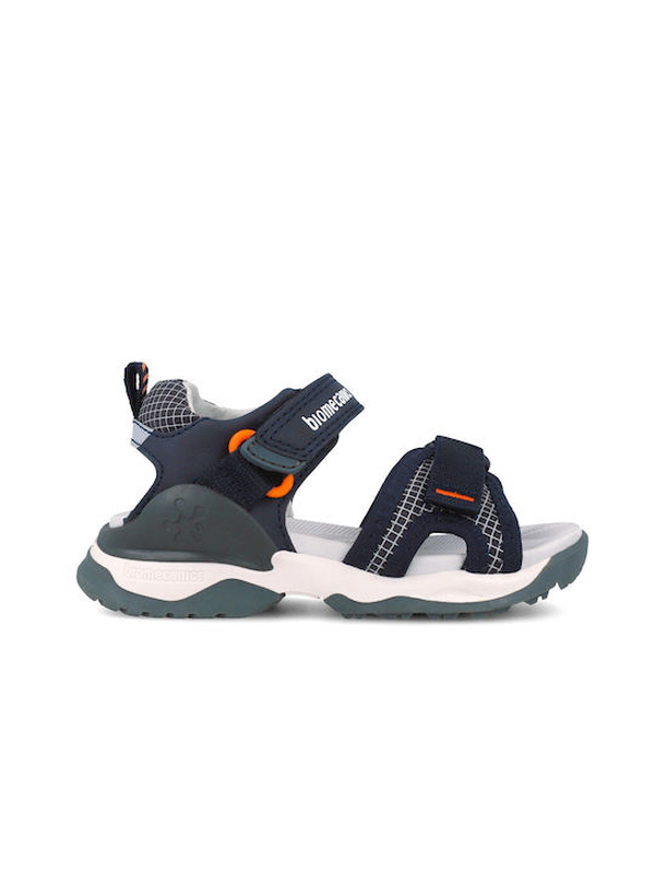 Biomecanics  velcro strap boys sandals with orange details-null