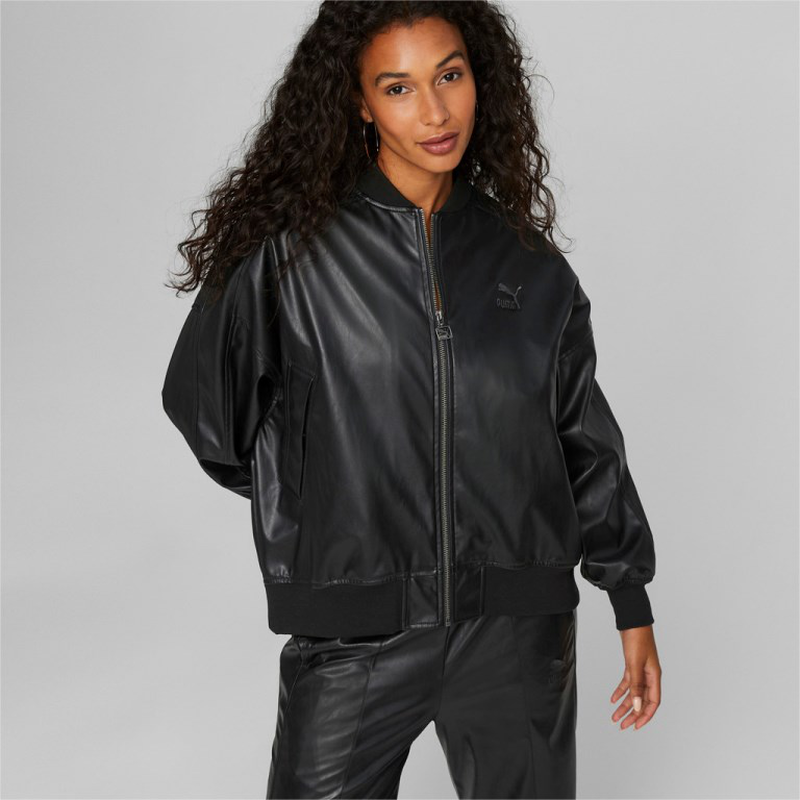 Puma t7 oversized faux leather bomber-null