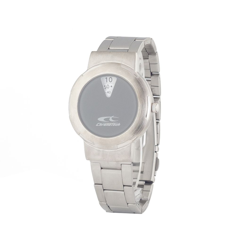 Silver stainless steel dress watch-null