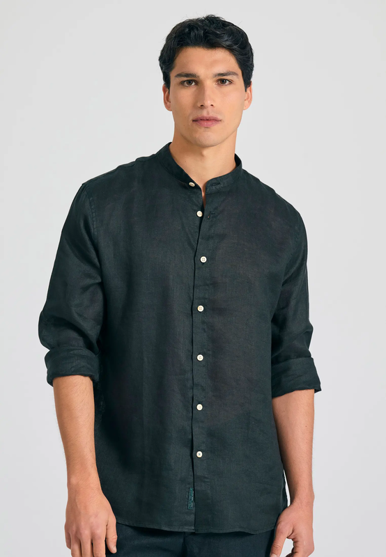 Funkybuddha linen shirt mao-null