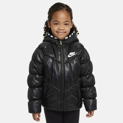 Nike chevron cinched puffer, Black, medium