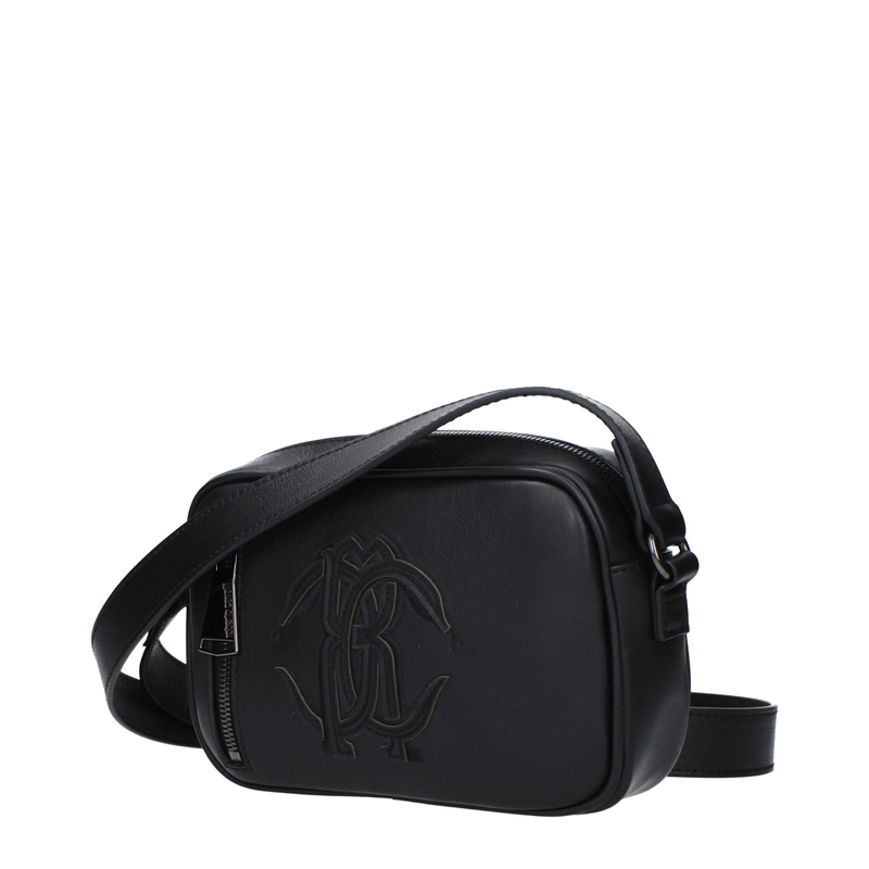 Black leather crossbody bag-null
