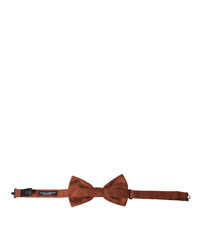Brown silk adjustable neck men bow tie-null