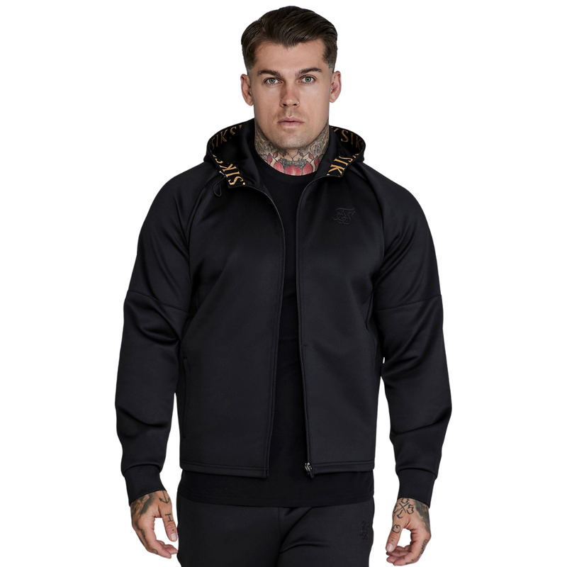 Siksilk men full zip polyester hoodie black ss-26768-null