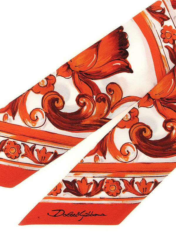 Orange silk foulard-null