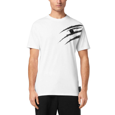 Plein sport scratch top, White / Silver, medium