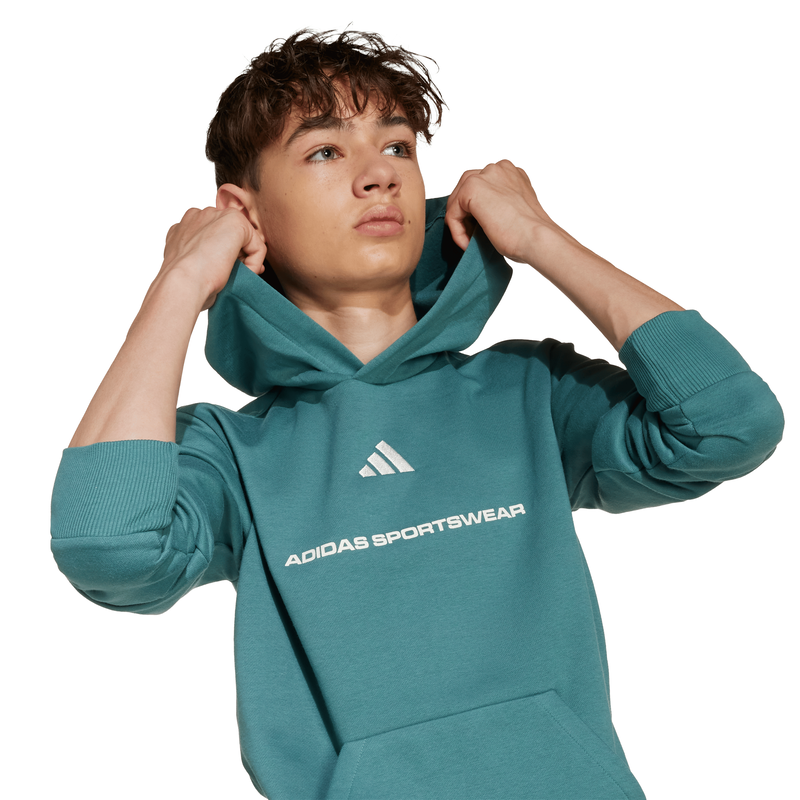 Adidas boys slogan fleece hoodie-null