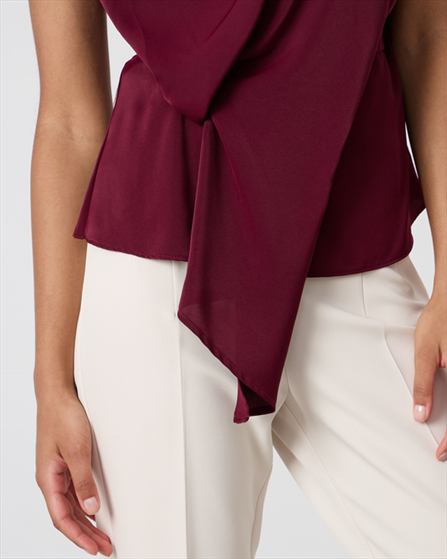 Blouse mock drapep neck image number null