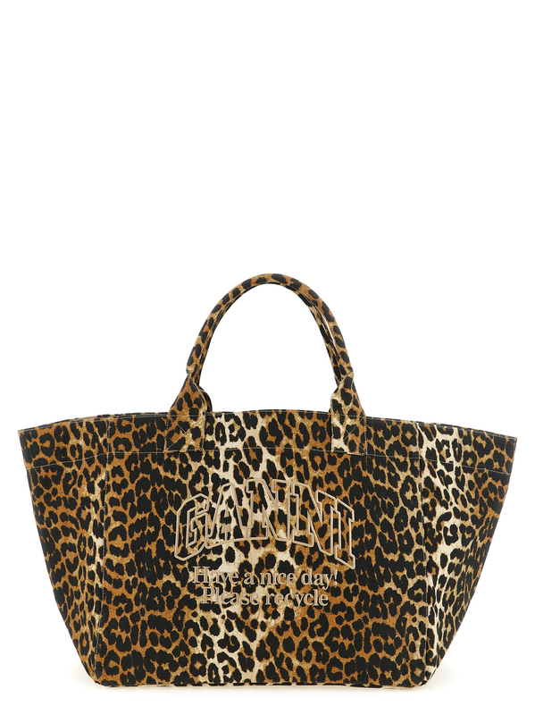 Brown recycled cotton tote bag-null