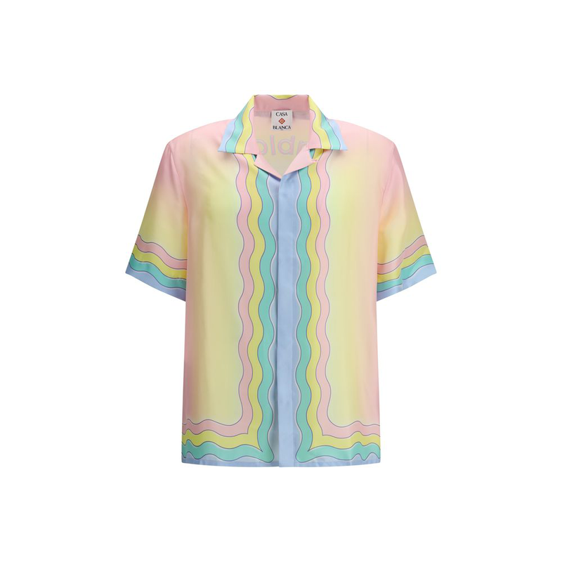 Multicolor silk pattern shirt-null