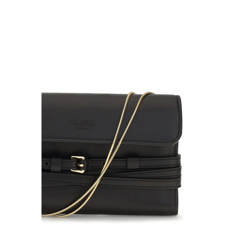 Black goatskin shoulder bag-null