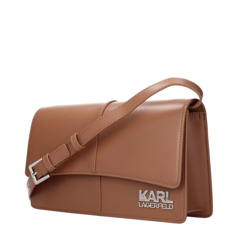 Brown polyethylene crossbody bag-null
