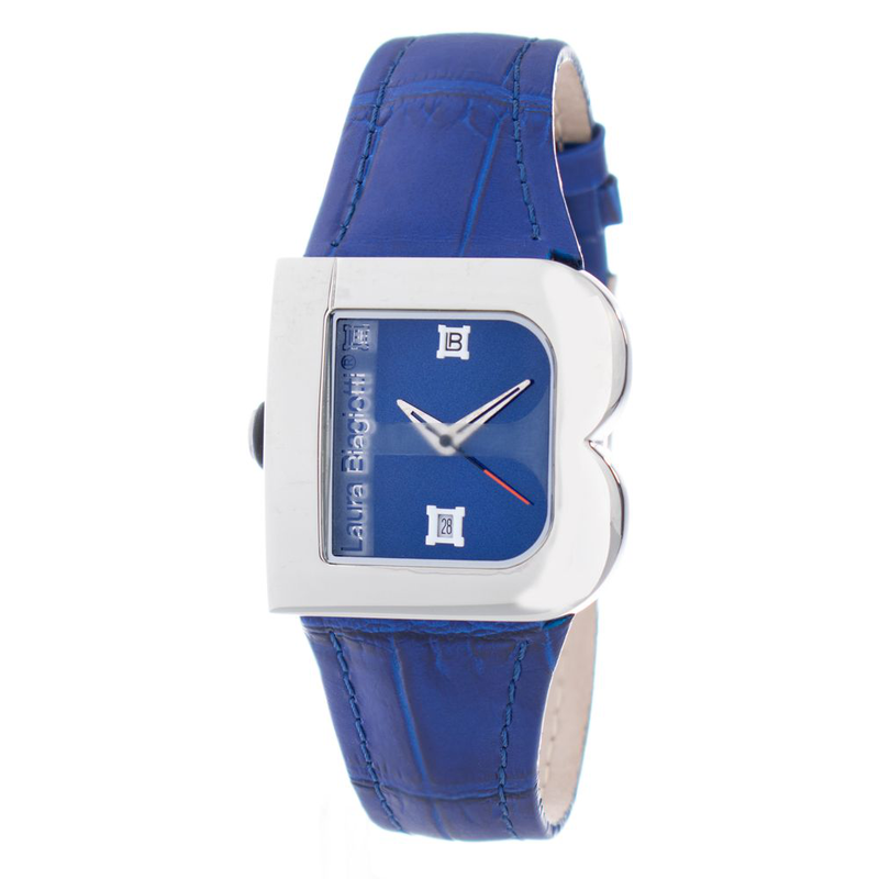 Purple leather dress watch-null