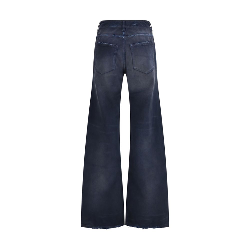 Blue cotton flared jeans-null