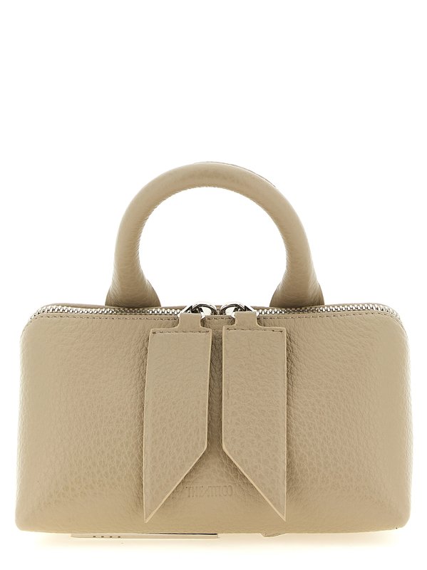 Beige bovine leather handbag-null