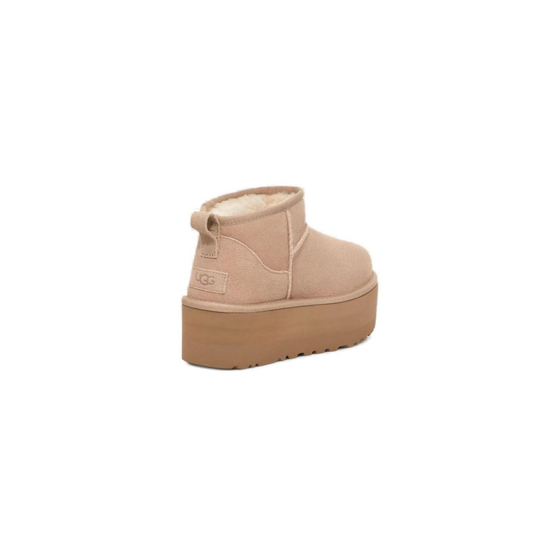 Beige suede leather ankle boots-null