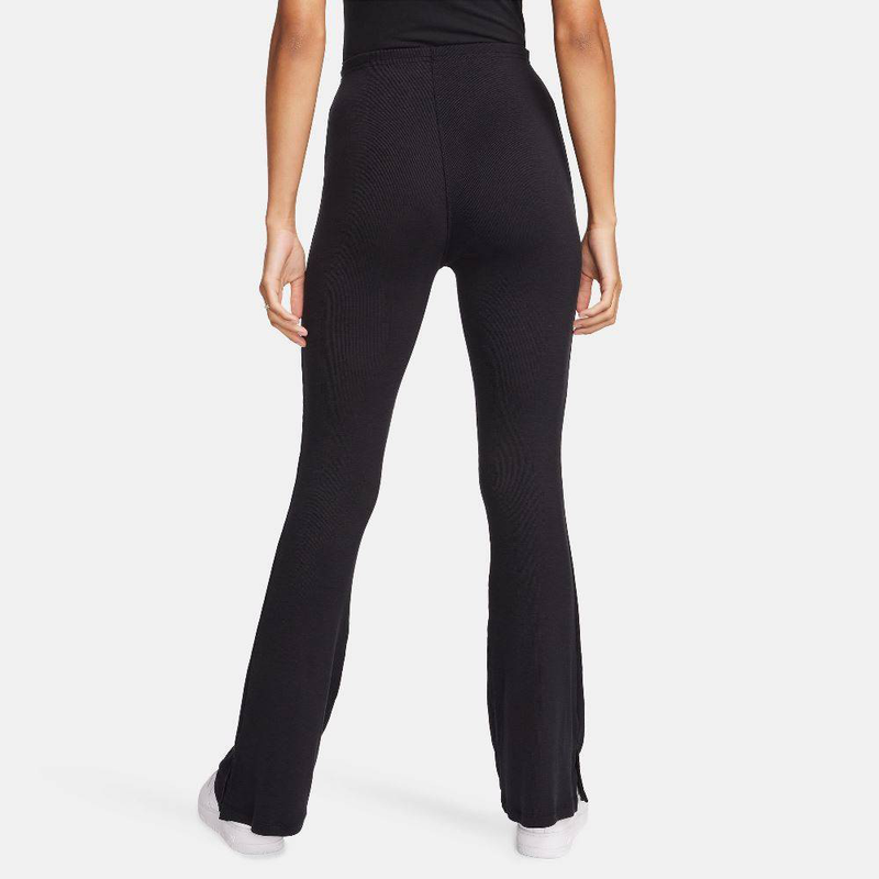 Nike sportswear womens chill knit mini-rib flare tights image number null