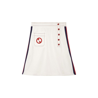 White polyester skirt, White, medium