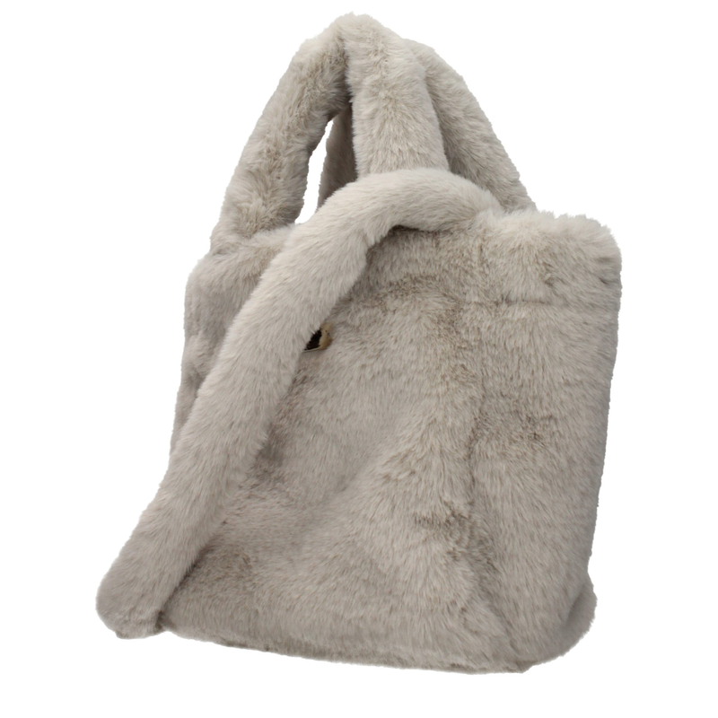 Gray fur handbag-null
