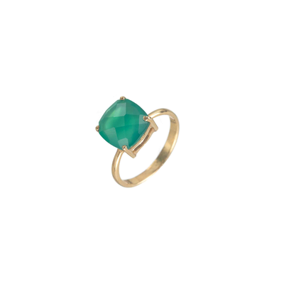 Mineral square stone ring, Hématite Stone, medium