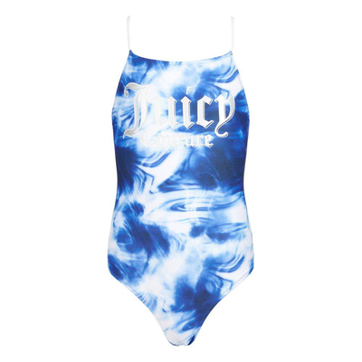 Juicy Couture girls print swimsuit, Midnight Navy, medium