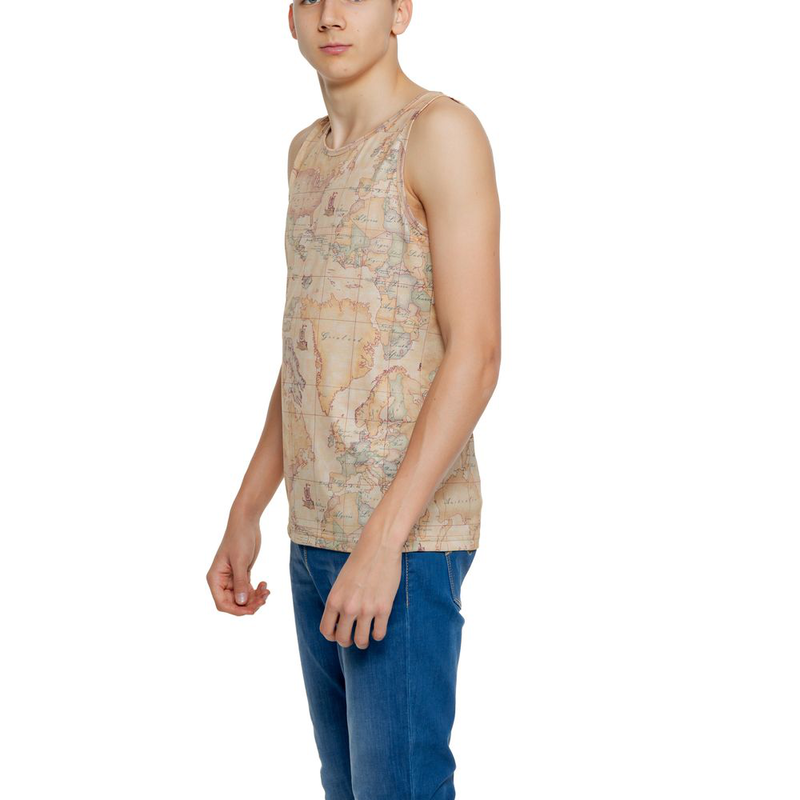 Beige polyester tank tops-null