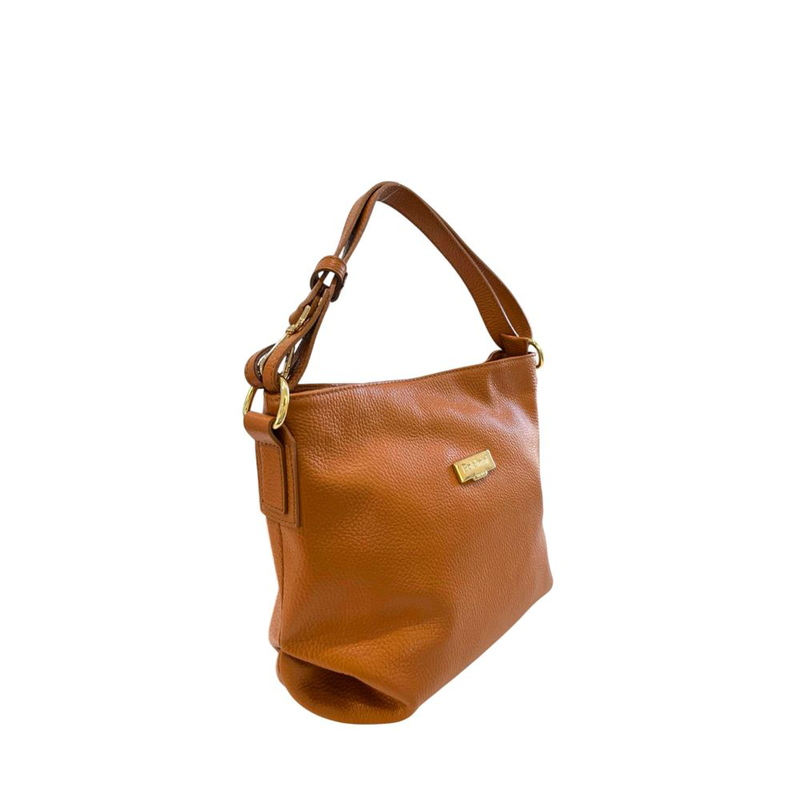 Brown leather women shoulder bag-null