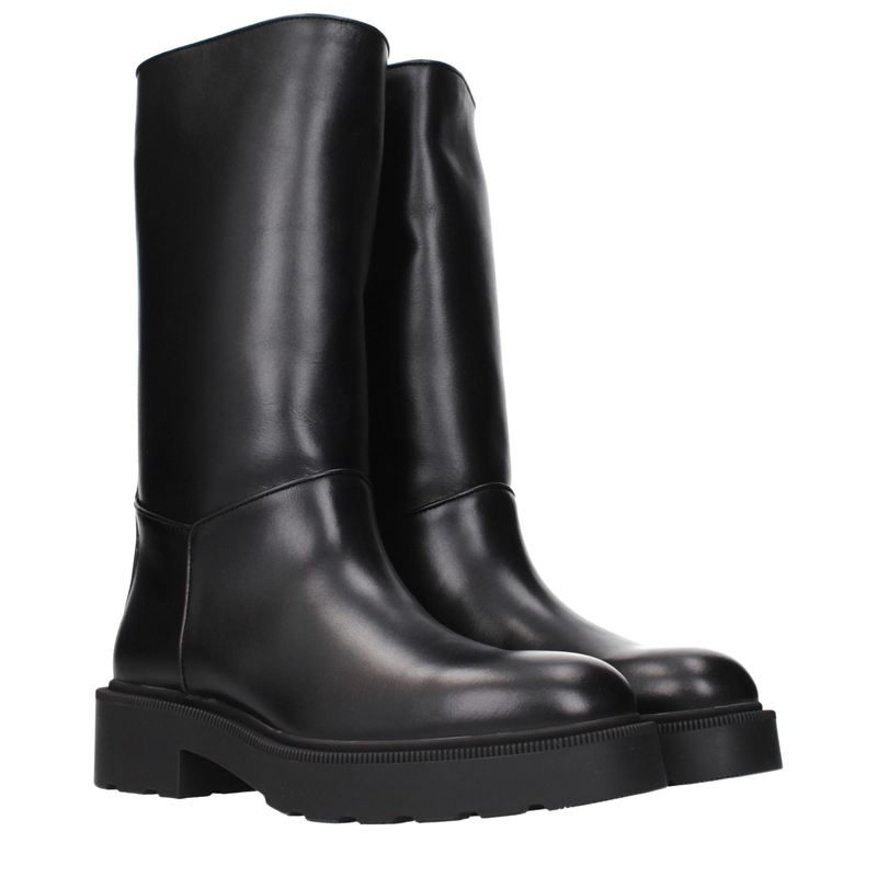 Black leather boots-null