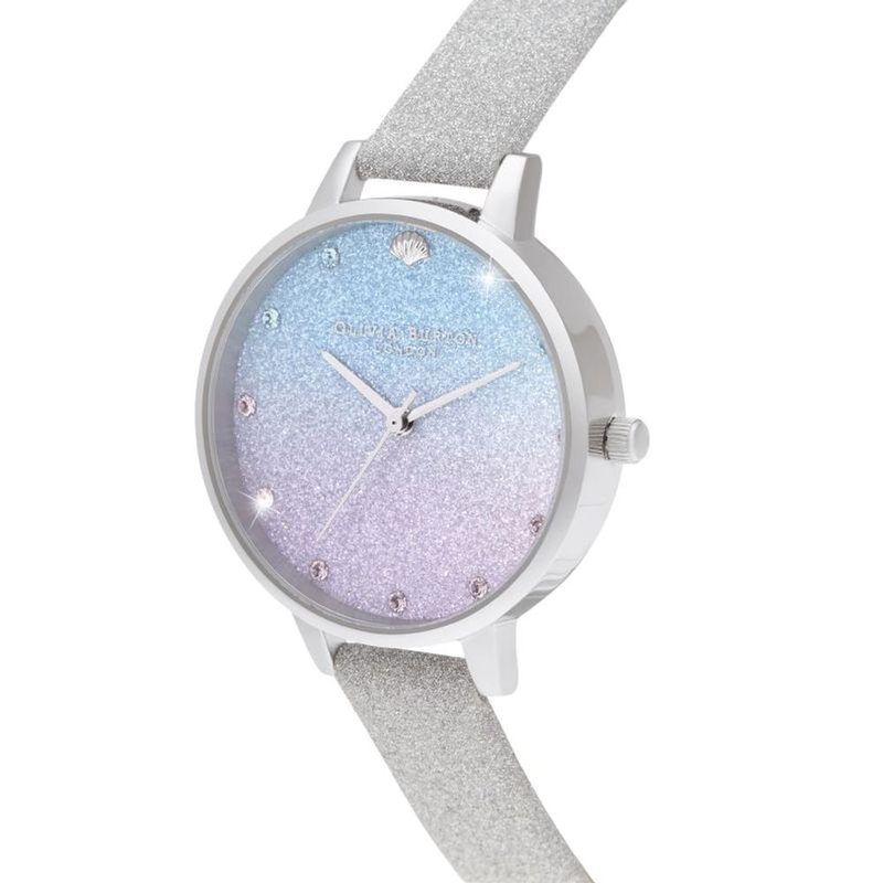 Gray artificial leather dress watch-null