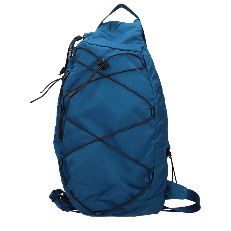 Blue fabric crossbody bag-null
